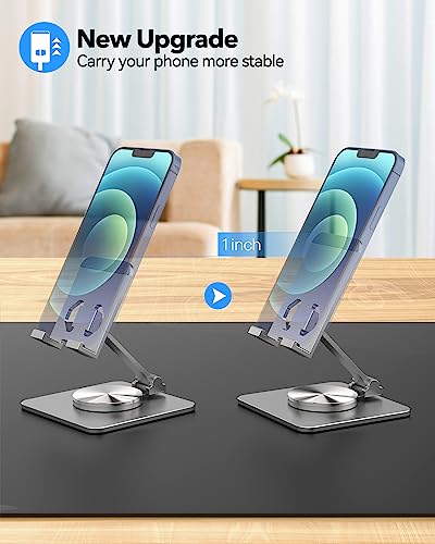 Adjustable Phone & Tablet Stand, Fits 4–9.7in Devices, Grey - color: Grey