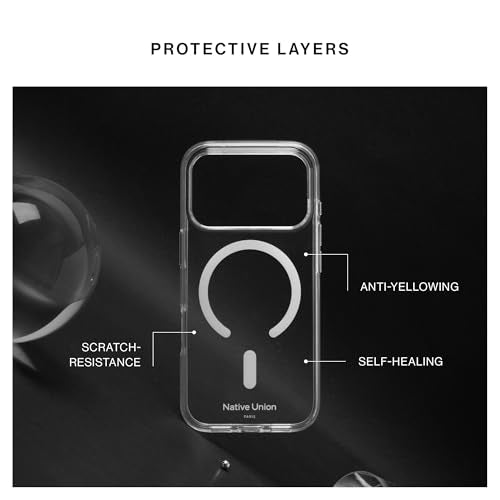 Native Union (Re Clear Case – Transparent Anti-Yellowing Case – MagSafe Compatible with Built-in Magnets – Recycled Materials – Ultra-Durable with Military Grade Drop Protection for iPhone 17 Pro Max - size: iPhone 17 Pro Max
