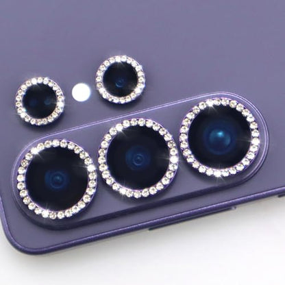 for Samsung Galaxy S26 Ultra Camera Lens Protector, Bling Diamond Metal Ring Tempered Glass Lens Cover, Sparkly Rhinestone Accessories (Violet) - color: Violet