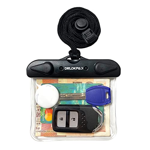 DRLOKPAK Submersible Waterproof Wallet Surf Dry Car Key FOB Case Bag 2Pack Waterproof Pouch Holder For Key Credit Door Ship Card Cash ID Driver Fishing Hunting License(Clear＋Clear) - color: Clear+Clear