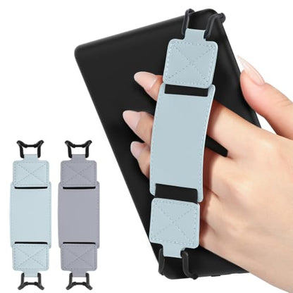 MoKo 2 Pack Hand Strap for 6-8" Kindle eReaders Tablets, Dusty Blue+Purple - color: Dusty Blue+Purple