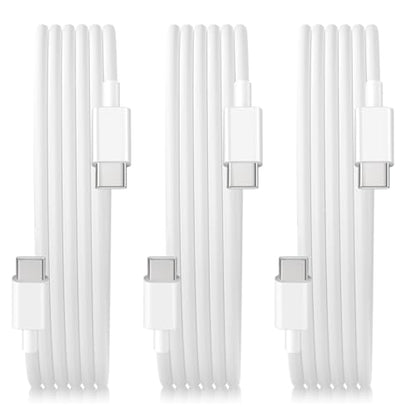 JIUWFOX 3Pack 6ft USB C to USB C Cable 60W Fast Charging for iPhone 17/17 Pro/17 Pro Max/16 Pro/15 Pro Max, iPad Pro/Air/mini - size: 6ft+6ft+6ft