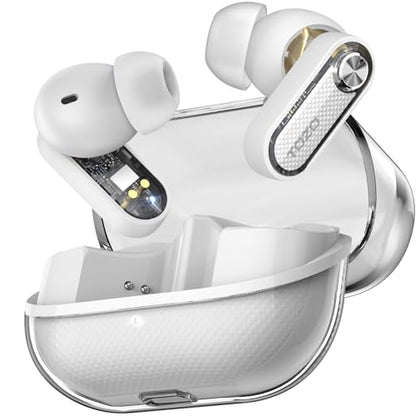 TOZO Crystal Pods Hybrid Active Noise Cancelling Wireless Earbuds, White - color: White