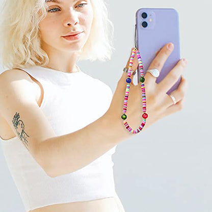6PCS Beaded Phone Charms Strap Fruit Star Faux Pearl Rainbow Beads Phone Chains Beaded Lanyard for Camera Key Wallet Valentines Day Gifts for Her Women - style: Style6-5