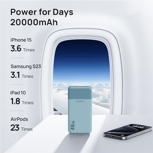 JUOVI Power Bank 45W 20000mAh Portable Charger - color: Blue