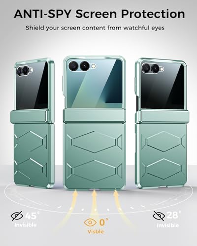 GooseBox for Samsung Galaxy Z Flip 7 Case,Built-in Privacy Screen Protector&Hinge Protection Shockproof All-Inclusive Smartphone Cover for Samsung Galaxy Z Flip 7(Mint Green) - color: Flip7-Mint Green FKP