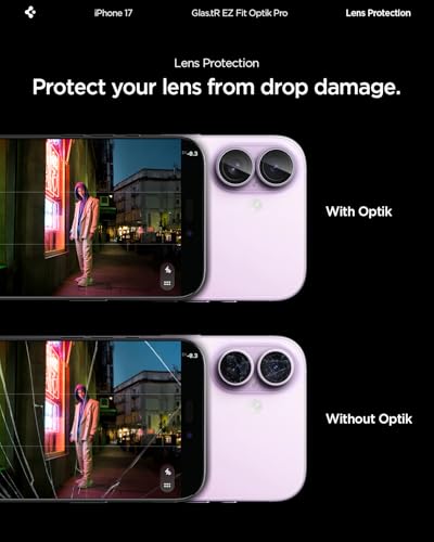 Spigen Camera Lens Protector for iPhone 17 (16 Plus/16) - Lavender - color: Lavender