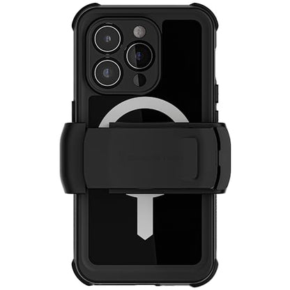 Ghostek Nautical iPhone 15 Pro Waterproof Case with Holster Clip - Screen & Camera Protector, MagSafe Compatible, Heavy Duty Protection (6.1 Inch, Black) - color: Black, size: iPhone 15 Pro