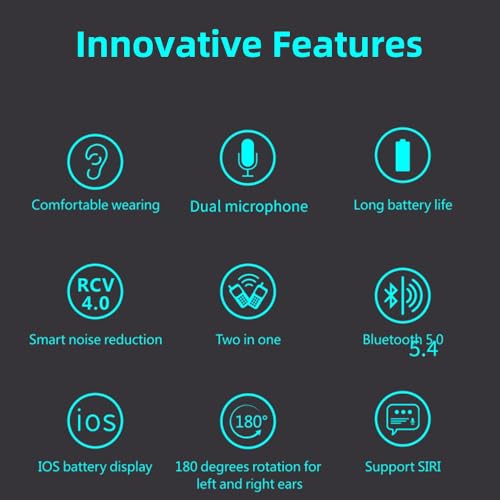 IHAO Bluetooth Earpiece Headphone Dual Noise Cancelling Mic Painless Open-Ear Handsfree Stereo Sound Left/Right Changeable Earhook Earphones for Driving/Business/Gym-Single Ear F910 Black - color: Single Ear Headphone F910 Black