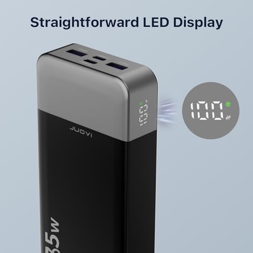 JUOVI Portable Charger 35W 20000mAh Power Bank - color: Black