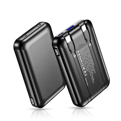 2 Pack 10000mAh 22.5W Fast Charging Power Bank, Black & Black - color: Black&Black