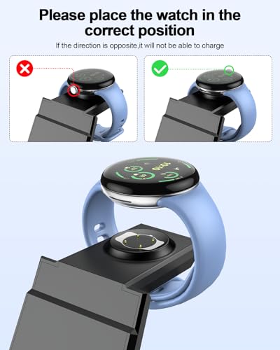 NANAMI 3 in 1 Wireless Charging Station Charger Dock for Google Devices - color: Black