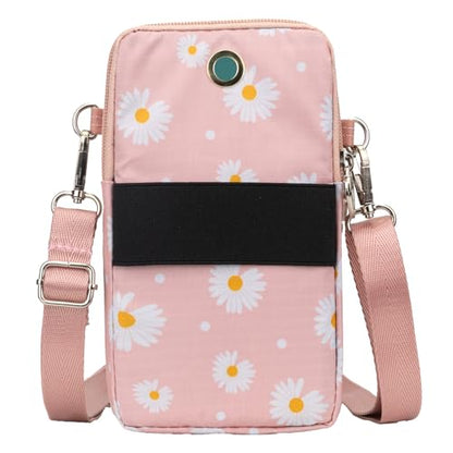 Small Crossbody Bag for Women - Mini Phone Purses with Crossbody Strap and Wallet - Nylon Arm Bag - color: B-chrysanthemum Pink
