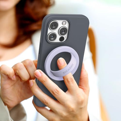 Encased Magnetic Phone Grip Holder (Compatible with MagSafe) Thin Silicone Finger Loop Ring for iPhone (Periwinkle) - color: Periwinkle