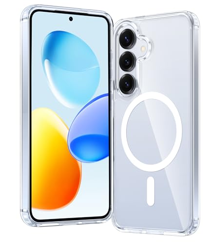 FNTCASE for Samsung Galaxy S25-Plus Case Clear Compatible with Magsafe | Anti Yellowing, Military Grade Drop Protection, Magnetic Slim Phone Cases, Shockproof Protective Bumper, Transparent Cover - color: A-Clear, size: for Galaxy S25 Plus (6.7 inch)