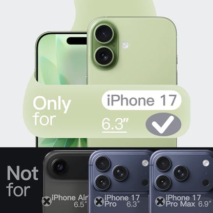JETech Silicone Case for iPhone 17, Green | Silky Soft Touch, Shockproof Protection, Scratch Resistant, Microfiber Lining - color: Green, size: iPhone 17