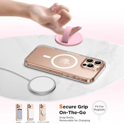 Magnetic Phone Grip for MagSafe, Silicone Ring Grip, Pink - color: Pink