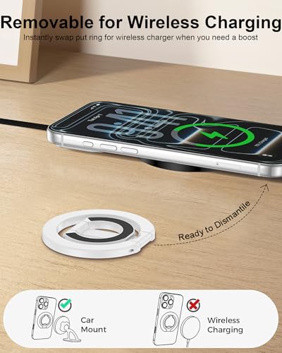 Magnetic Phone Ring Holder for iPhone 17 Pro Max/17Pro/Air/17/16 Pro/15/14 - color: White