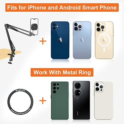 VRIG Overhead Phone Mount Stand for Bed with Magsafe, Articulating Arm Cell Phone Holder for Desk, Cell Phone Holder for Live Streams, Zoom Calls, Online Teaching, Selfies, Remote Working - size: Standard Model