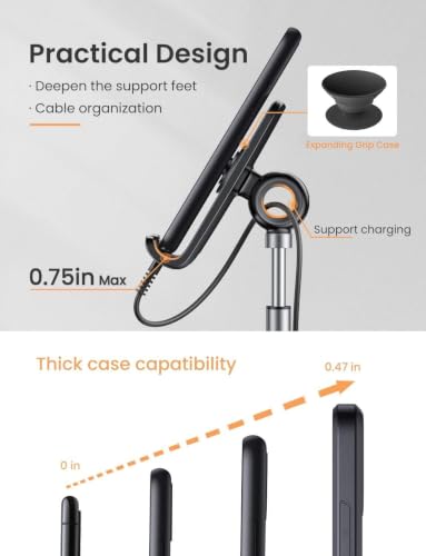 LISEN Cell Phone Stand Phone Holder for Desk, Gaming for Nintendo Switch - color: Full Black