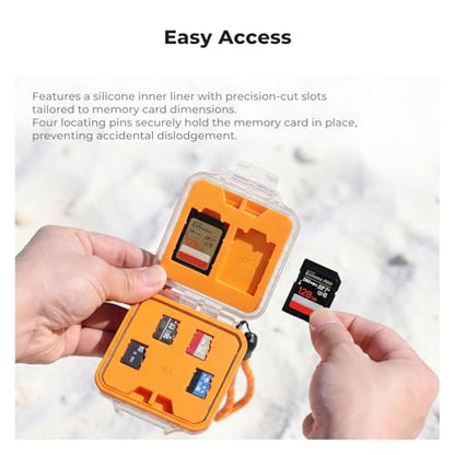 K&F CONCEPT 12 Slots Memory Card Case, Removable Card Slots - size: For 8 Micro SD(TF)+2 SD+2 CF