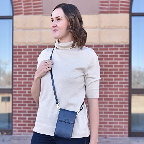 Classico Small Crossbody Phone Purse for Women - Crossbody Bag Wallet for Phone, Cards, Accessories - color: Navy Blue
