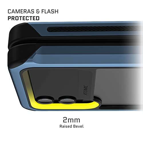 Ghostek Atomic Slim Galaxy Z Flip 4 Case - Clear Back with Blue Aluminum Metal Bumper, Shockproof & Dual-Layer Protective Phone Case, Limited Edition Color for 2022 Samsung Z Flip 4 Case (6.7") (Blue) - color: Blue [Limited], size: Galaxy Z Flip 4
