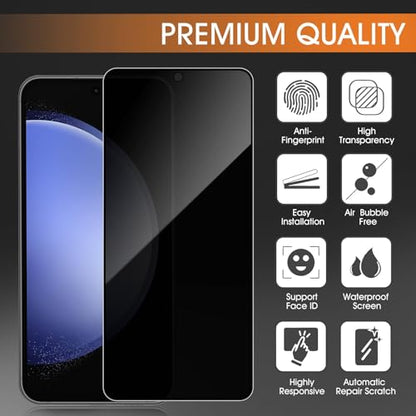 [3 Pack] Privacy Screen Protector for Samsung Galaxy A15 6.5in, Anti-Spy Tempered Glass Film, Bubble-Free, Easy Install - size: Galaxy A15