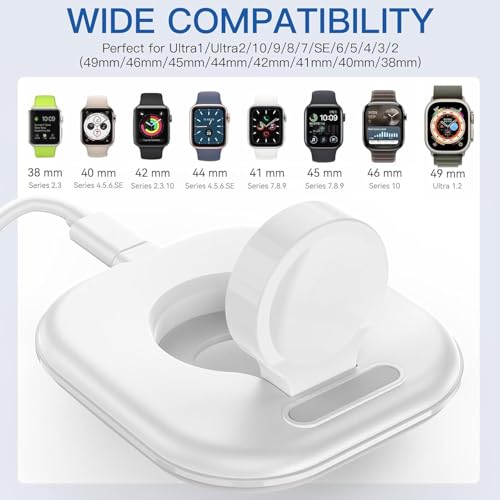 2Pack for Apple Watch Charger Stand, Magnetic Fast Charging Dock for Travel - color: 2P-White