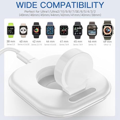 2Pack for Apple Watch Charger Stand, Magnetic Fast Charging Dock for Travel - color: 2P-White