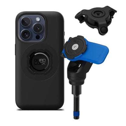 Quad Lock Handlebar Clamp Motorcycle Phone Mount with Vibration Dampener and MAG Phone Case for iPhone 15 Pro - size: iPhone 15 Pro