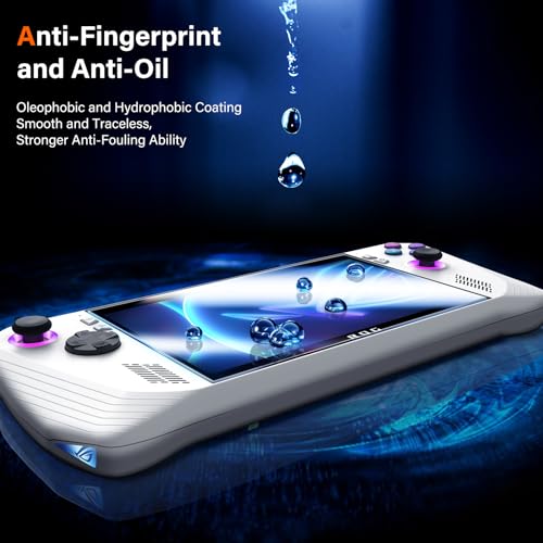 UniqueMe [3 Pack] Screen Protector Compatible with ASUS ROG Ally Handheld 2023 7.0-inch,Tempered Glass Transparent Ultra HD Screen Protector, 9H Hardness Anti Scratch Bubble Free Anti-Fingerprint - size: 6.8 inch