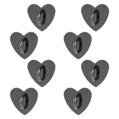8pcs Heart Phone Charm Holder, 1inch Cell Phone Charm Hook - color: black, size: 2.5cm