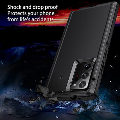 for Galaxy Note 20 Ultra Case Heavy Duty Shockproof Dust/Drop Poof 3 Layers Full Bady Protection Rugged Cover Case for Samsung Galaxy Note 20 Ultra,Black - color: Black
