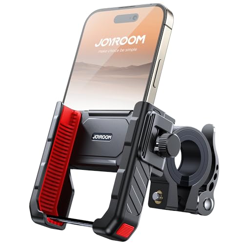 JOYROOM Motorcycle Bike Phone Holder Mount, 1s Lock Bike Phone Holder - color: Red