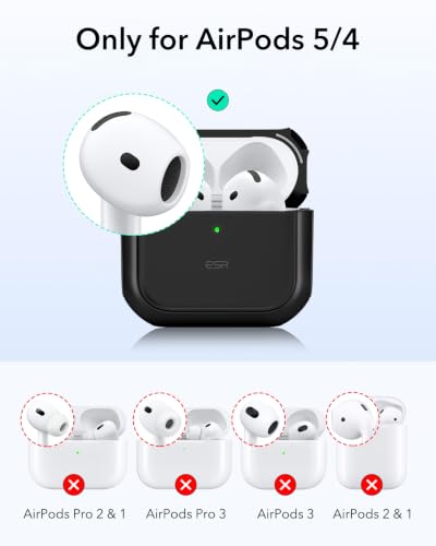 ESR for AirPods 5/4 Case (2026/2024), Compatible with MagSafe, Black - color: Black, size: AirPods 5&4 Case