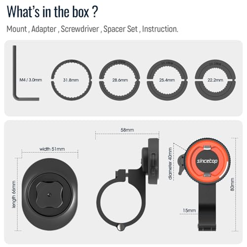 Bike Phone Mount,Aluminum Handlebar Out Front Bicycle Holder,Quick Lock - color: 【1st Gen】Handlebar Mount-Orange