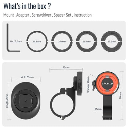 Bike Phone Mount,Aluminum Handlebar Out Front Bicycle Holder,Quick Lock - color: 【1st Gen】Handlebar Mount-Orange