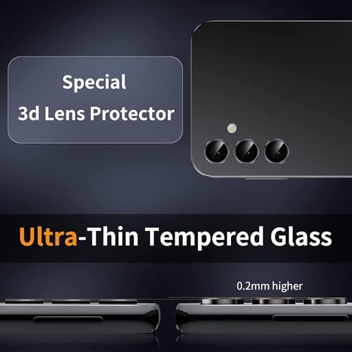 [2 Pack Camera Lens Protectors for Galaxy S26 Plus,Scratch-Resistant HD Clarity Ultra Thin Tempered Glass Camera Cover with Aluminum Edging,Individual Metal Lens Cover,Black - color: Black