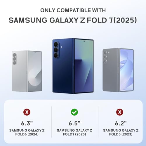 for Samsung Galaxy Z Fold7 Case, [Compatible with Magsafe], [Invisible Kickstand & HD Screen Protector], Protective Phone Case for Samsung Galaxy Z Fold 7, Black - color: Black