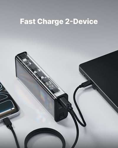 Shargeek 140 Power Bank, 20000mAh 140W Portable Charger, Transparent Design - color: Black