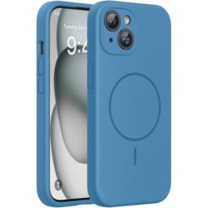 miracase Compatible with iPhone 15 Case, [Soft Anti-Scratch Microfiber Lining], Liquid Silicone Case Gel Rubber Shockproof Drop Protection Phone Case for iPhone 15, Capri Blue - color: Capri Blue, size: iPhone 15
