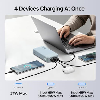 NOBIS Portable Charger 20000mAh 90W Laptop Power Bank - color: Blue