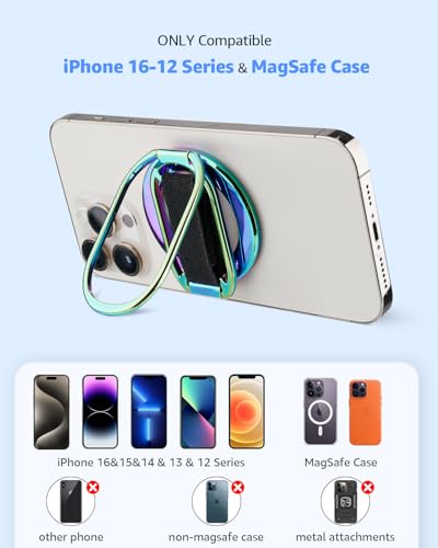 SUPERONE for MagSafe Phone Grip Kickstand, Magnetic Phone Ring Holder - color: Colorful