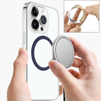 TENOC Universal Metal Ring Sticker, Black+Silver+White, 6Pcs | Compatible with iPhone/Samsung, Magnetic Phone Charger/Mount/Holder Conversion - color: Black&Silver&White