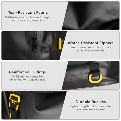 30L Waterproof Dry Bag Backpack, Dry bags waterproof for Men Women, Outdoor Lovers for Kayaking, Boating, Hiking, Camping, Rafting, Fishing & Travel Adventures - color: Black