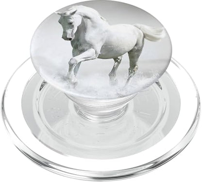 White Horse Pop Socket Grip Stand PopSockets PopGrip for MagSafe - style: Magnetic PopGrip