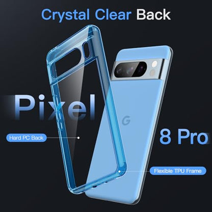 JETech Case for Google Pixel 8 Pro, Anti-Yellowing, Bay | Shockproof Protection, Scratch Resistant Hard PC Back, Durable Transparent TPU Bumper - color: Bay, size: Pixel 8 Pro
