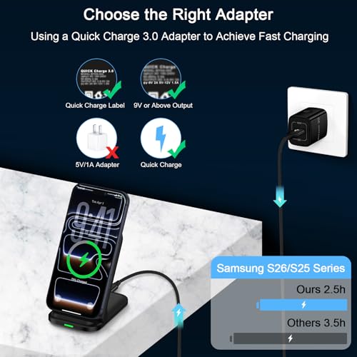 for Samsung Fast Charging Station Wireless Charger for Galaxy S26 Ultra S25
