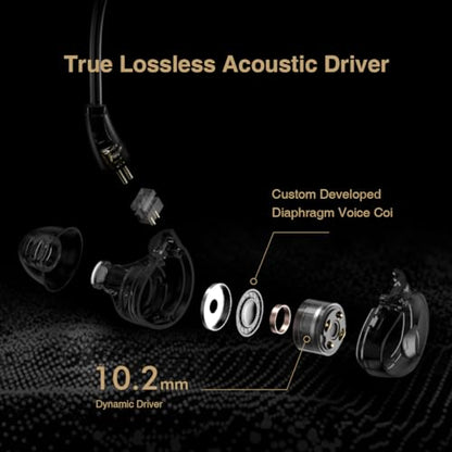 Questyle NHB12 Wired Earbud for iPhone with Headphone Amps [Apple MFi Certified] True Lossless in-Ear Earphones with Lightning Connector 192kHz Hi-Res Music IEM HiFi Stereo Audiophile Ear Buds